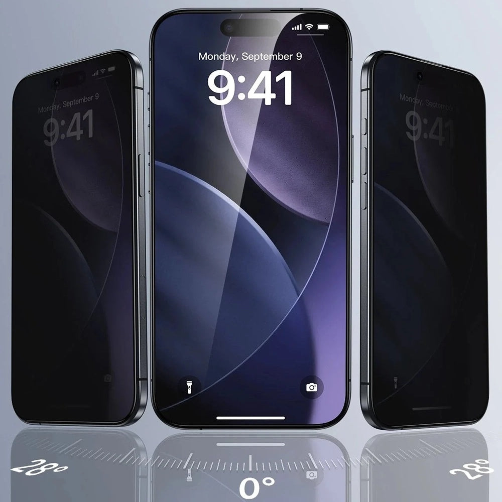 Zaštitna folija Ecran Privacy ESR UltraFit za Apple iPhone 17 Pro Max, Kaljeno staklo, Full Glue, Set od 3 komada