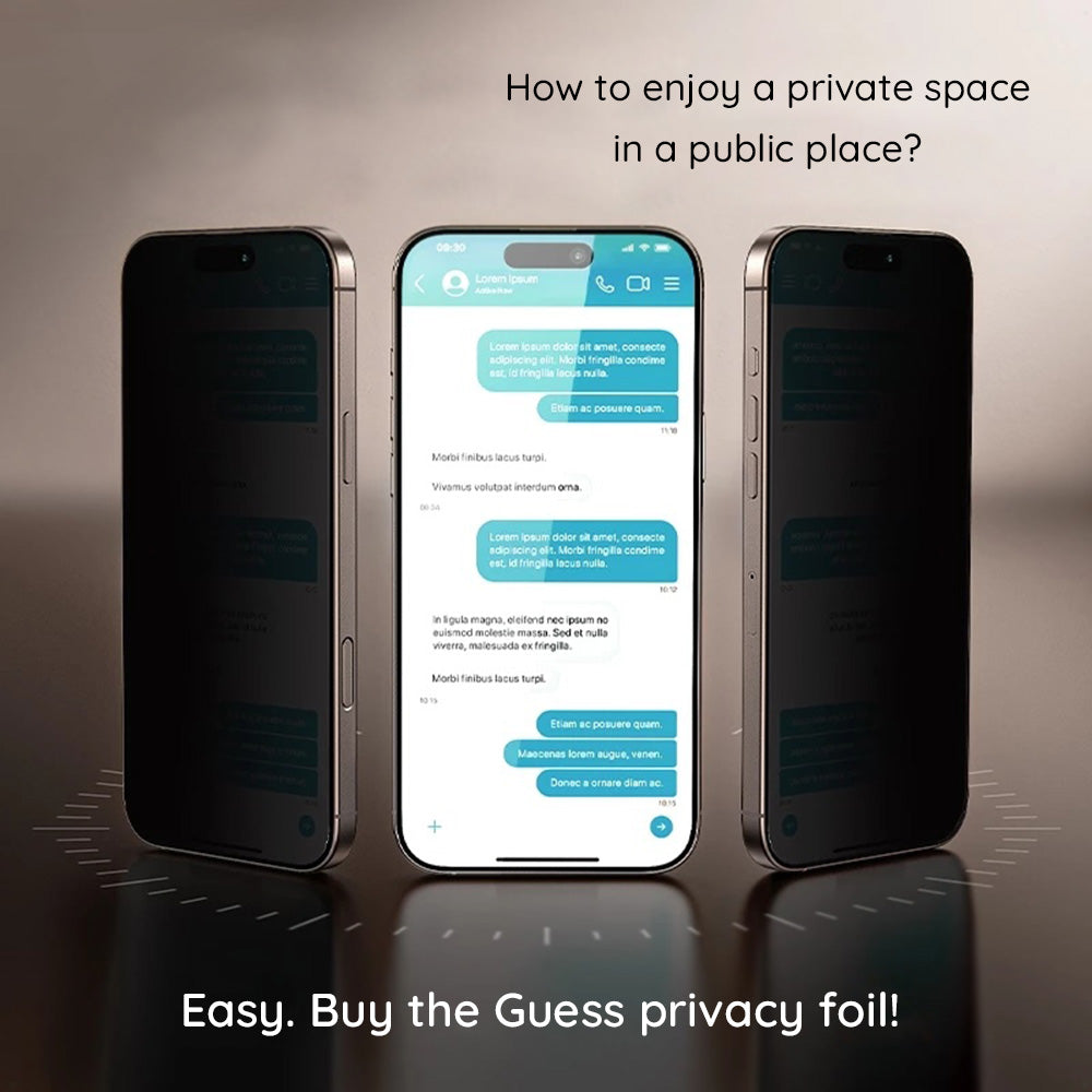 Zaštitna folija za ekran Privacy Guess za Apple iPhone 16 Pro Max, Kaljeno staklo, Full Glue, 2.5D, GUTGP16XBOKGCIP
