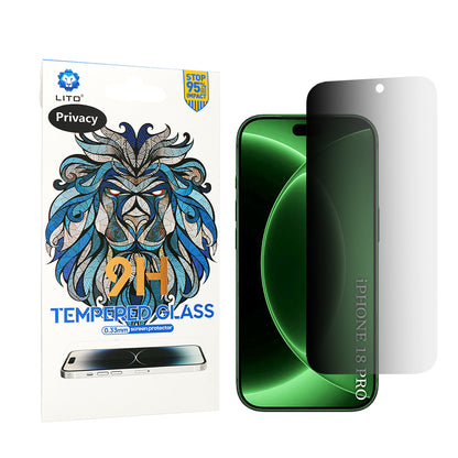 Zaštitna folija za ekran Privacy Lito Classic za Apple iPhone 18 Pro, Kaljeno staklo, Full Glue, 2.5D