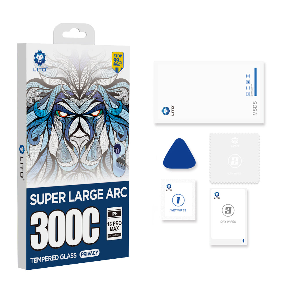 Zaštitna folija Ekran Privacy Lito D+ Max 300C za Apple iPhone 16 Plus, Kaljeno Staklo, Full Glue
