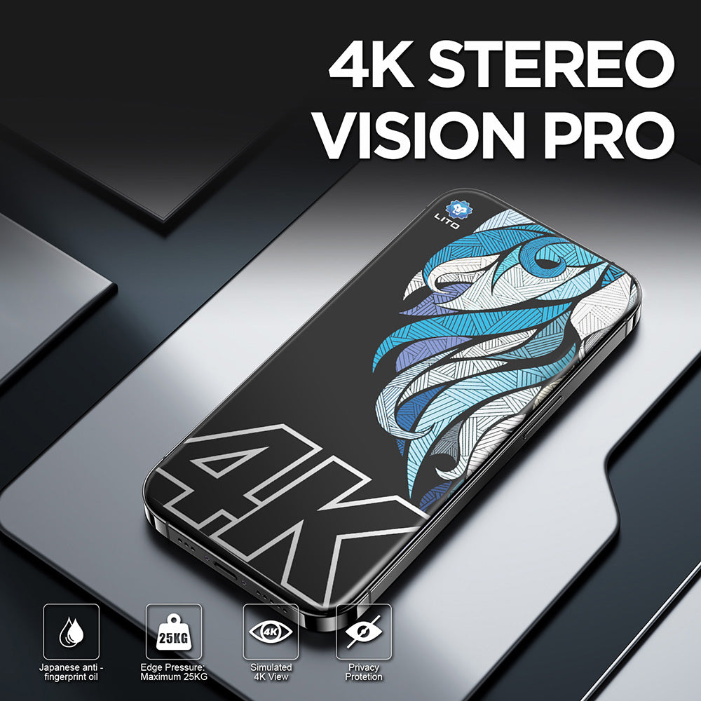 Zaštitna folija za ekran Privacy Lito D+ Max 4K za Apple iPhone 17 / 16 Pro, Kaljeno staklo, Full Glue