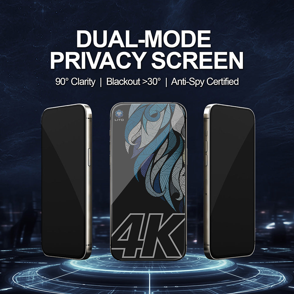 Zaštitna folija za ekran Privacy Lito D+ Max 4K za Apple iPhone 17 Pro, Kaljeno staklo, Full Glue