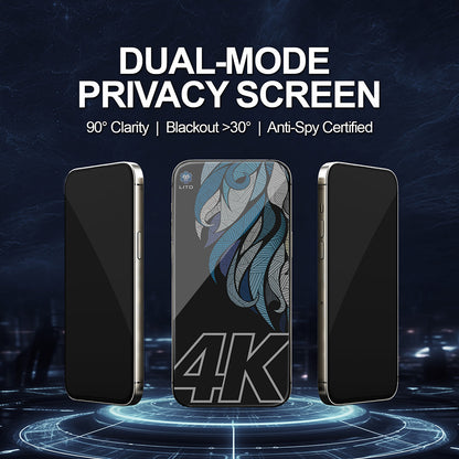 Zaštitna folija za ekran Privacy Lito D+ Max 4K za Apple iPhone 17 Pro, Kaljeno staklo, Full Glue