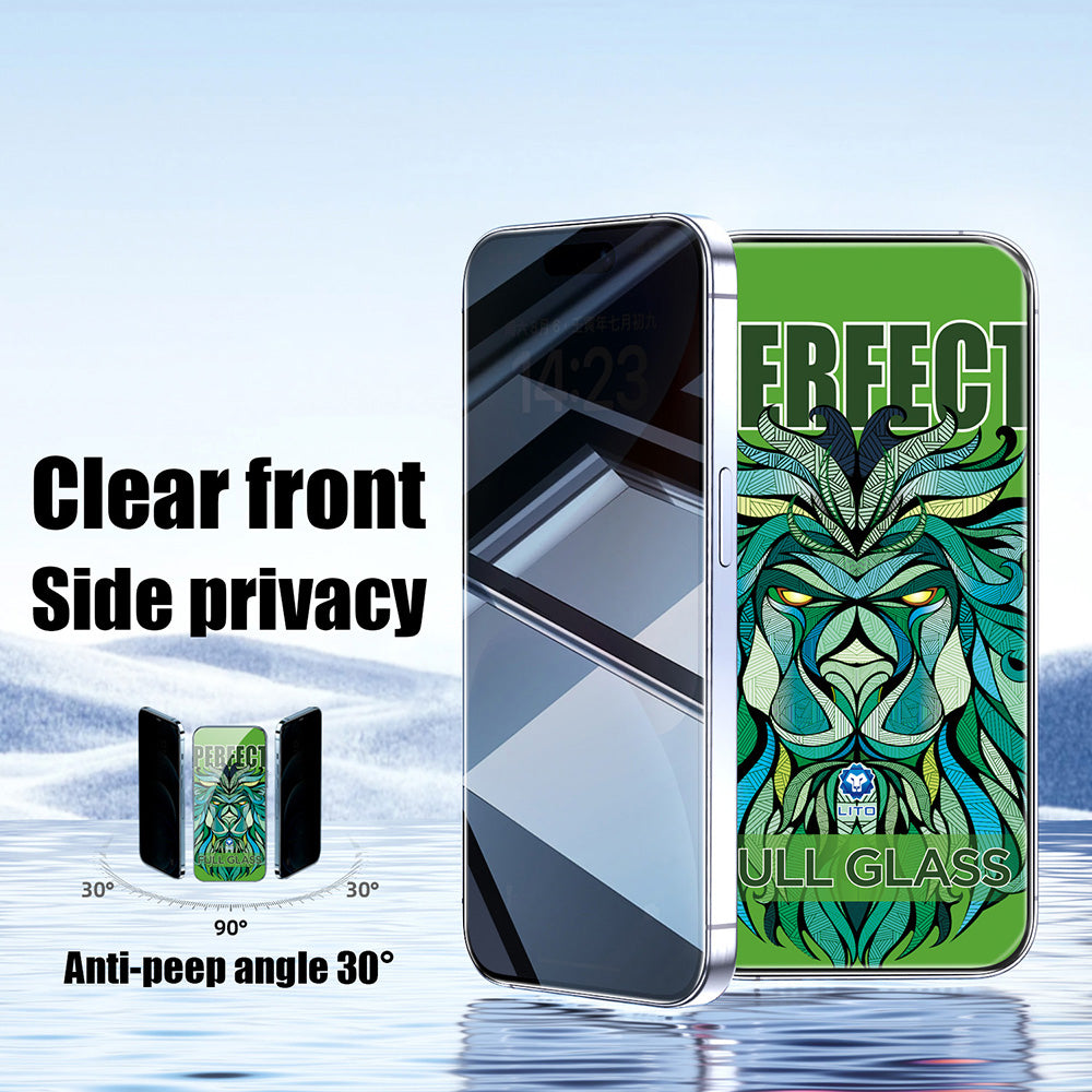 Zaštitna folija za ekran Privacy Lito D+ Max Strong za Apple iPhone 17 / 16 Pro, Kaljeno staklo, Full Glue