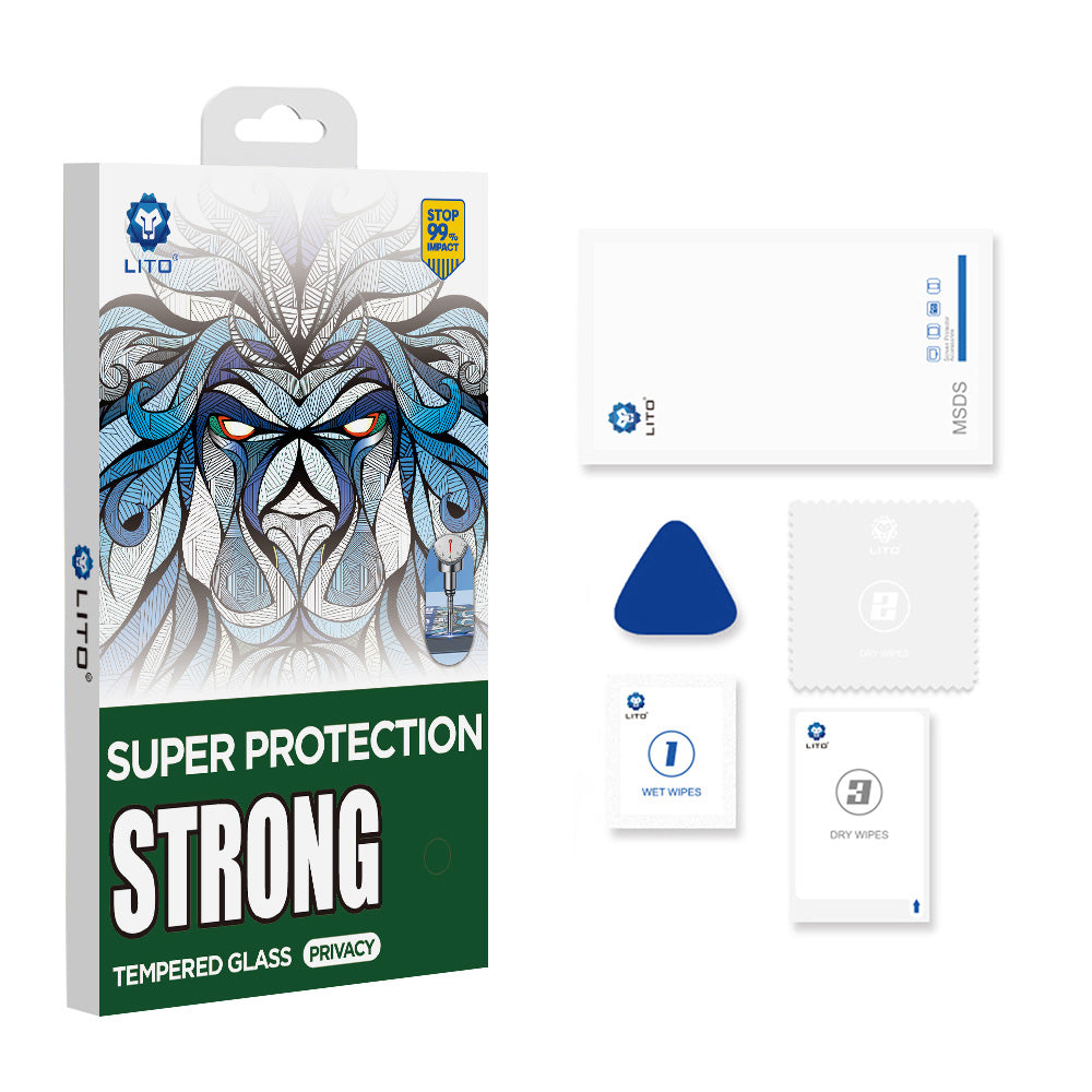 Zaštitna folija za ekran Privacy Lito D+ Max Strong za Apple iPhone 17 Pro, Kaljeno staklo, Full Glue