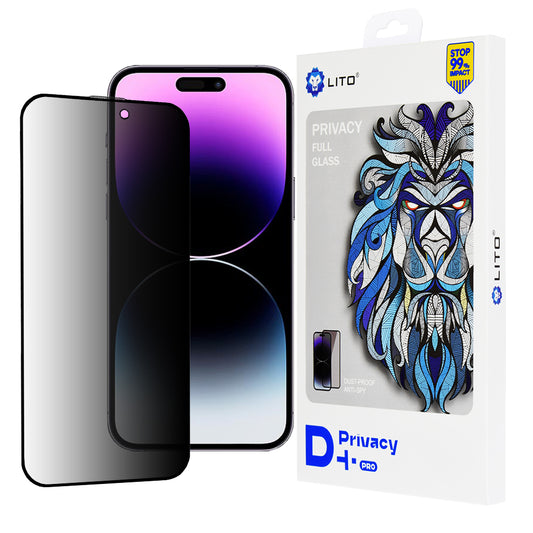 Zaštitna folija za ekran Privacy Lito D+ Pro za Apple iPhone 14 Pro Max, Kaljeno staklo, Full Glue