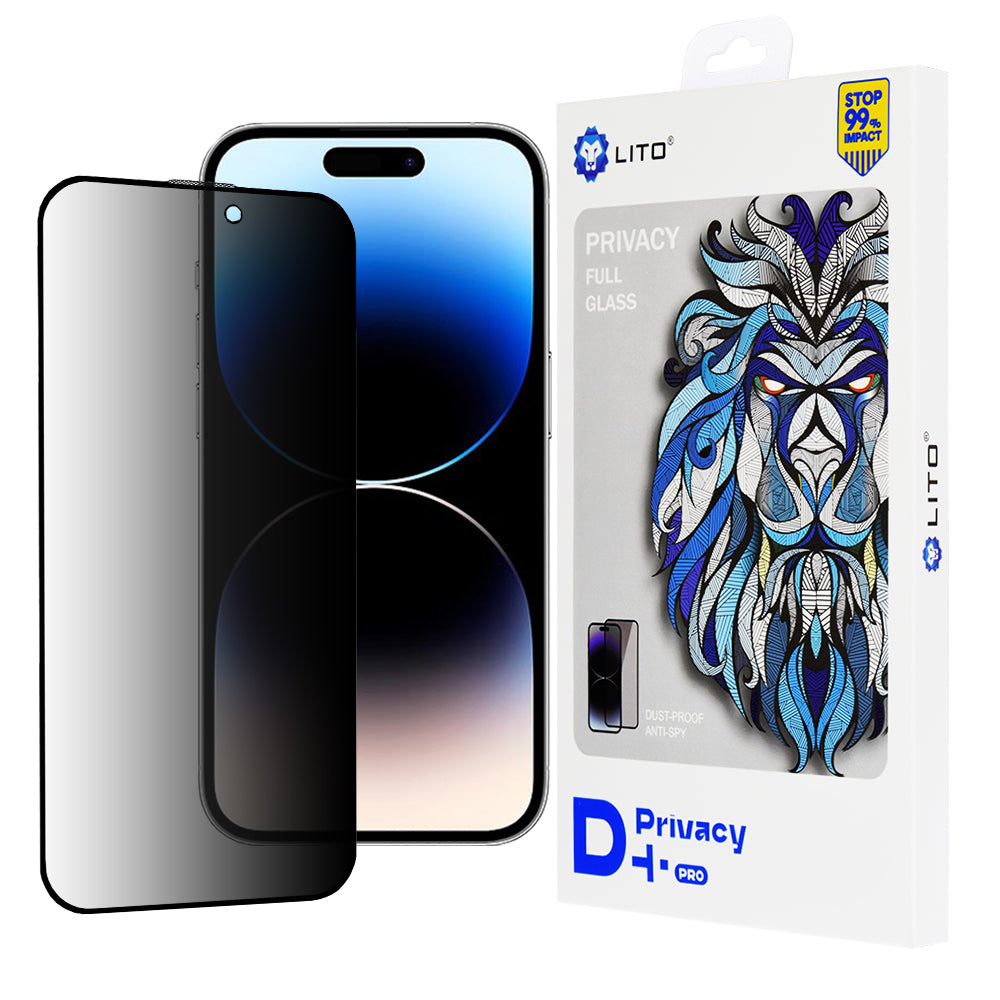 Zaštitna folija za ekran Privacy Lito D+ Pro za Apple iPhone 14 Pro, Kaljeno staklo, Full Glue