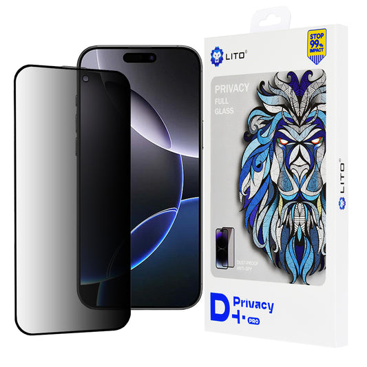 Zaštitna folija Ekran Privacy Lito D+ Pro za Apple iPhone 16 Pro Max, Kaljeno Staklo, Full Glue