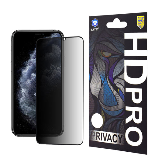 Zaštitna folija Ekran Privacy Lito HD Pro za Apple iPhone 11 Pro Max / XS Max, Kaljeno Staklo, Puno Ljepilo