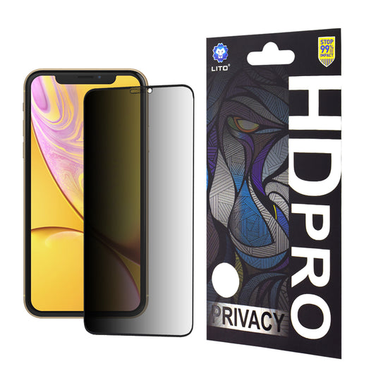 Zaštitna folija za ekran Privacy Lito HD Pro za Apple iPhone 11 / XR, Kaljeno staklo, Full Glue
