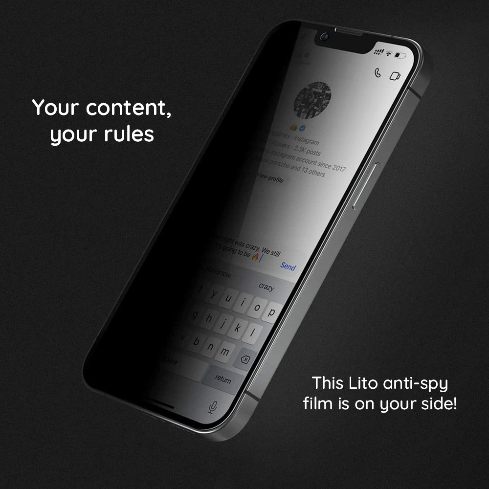 Zaštitna folija za ekran Privacy Lito HD Pro za Apple iPhone 15 Plus, Kaljeno staklo, Puno ljepilo