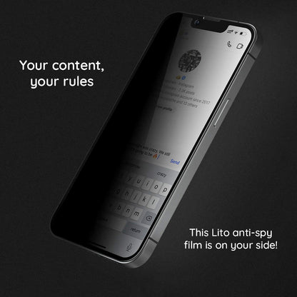 Zaštitna folija za ekran Privacy Lito HD Pro za Apple iPhone 15 Plus, Kaljeno staklo, Puno ljepilo