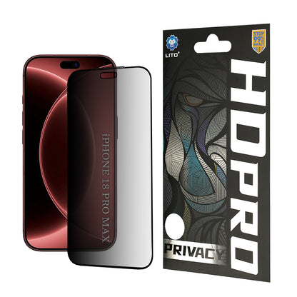 Zaštitna folija Ekran Privacy Lito HD Pro za Apple iPhone 18 Pro Max, Kaljeno Staklo, Full Glue