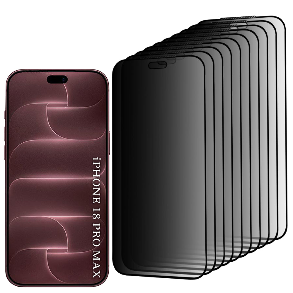 Zaštitna folija za zaslon Privacy Lito HD Pro za Apple iPhone 18 Pro Max, kaljeno staklo, potpuno ljepljiva, set od 10 komada
