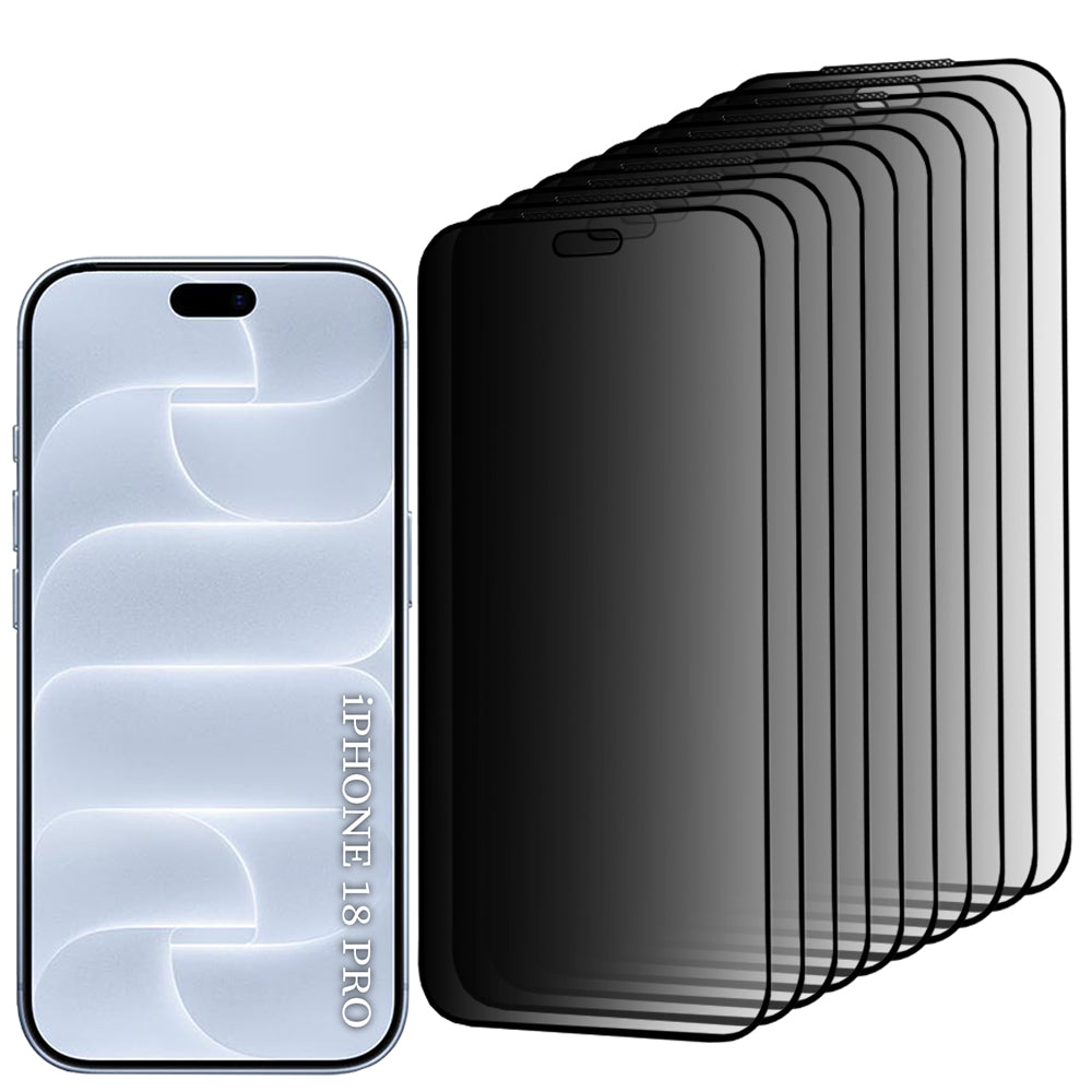 Zaštitna folija za zaslon Privacy Lito HD Pro za Apple iPhone 18 Pro, kaljeno staklo, potpuno ljepljiva, set od 10 komada