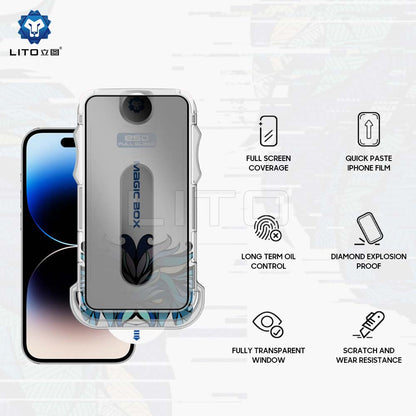 Zaštitna folija za ekran Privacy Lito Magic Glass Box D+ Tools za Apple iPhone 12 Pro Max, Kaljeno staklo, Puno ljepilo
