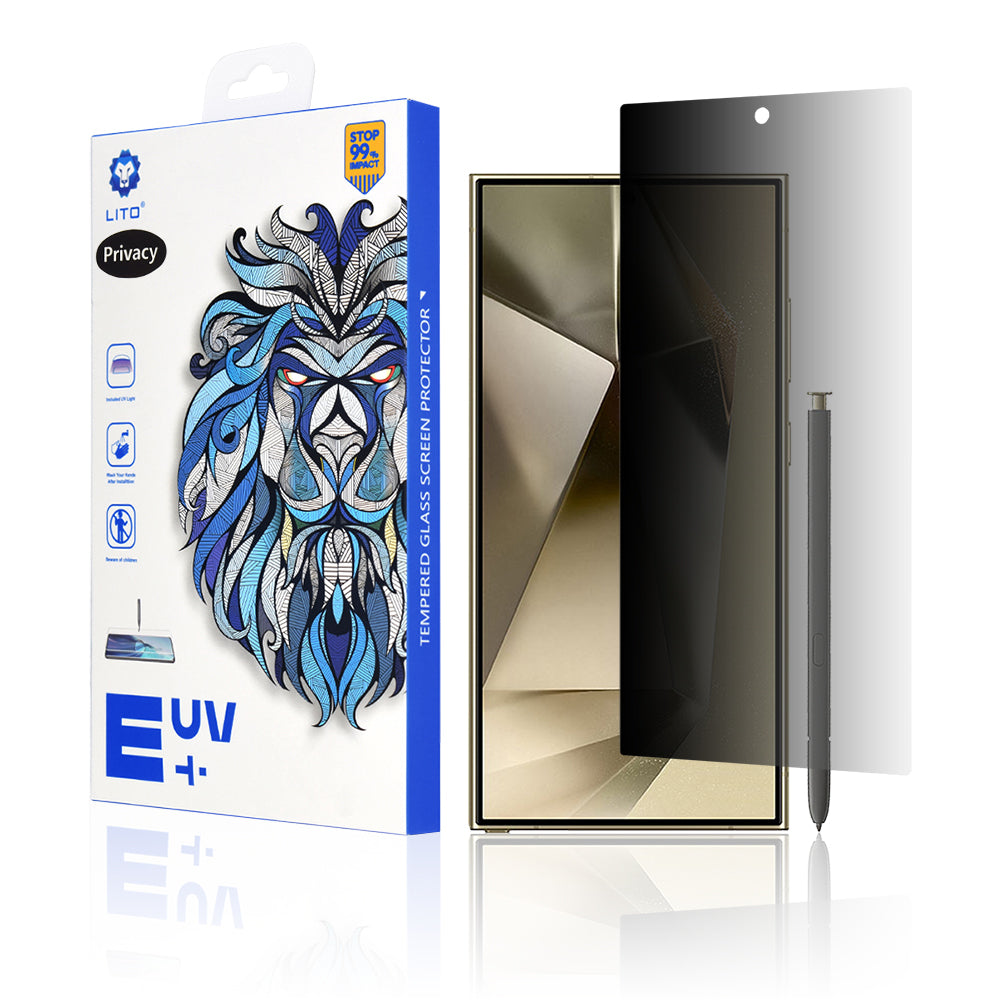 Zaštitna folija za ekran Privacy Lito za Samsung Galaxy S24 Ultra S928, Kaljeno staklo, UV ljepilo, 3D