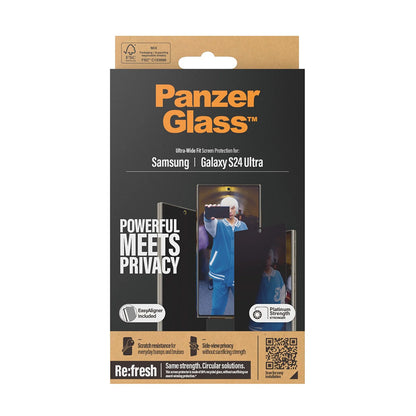Zaštitna folija za ekran Privacy PanzerGlass Ultra-Wide Fit EasyAligner za Samsung Galaxy S24 Ultra S928, Kaljeno staklo, Full Glue
