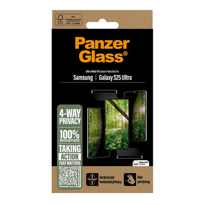 Zaštitna folija za ekran Privacy PanzerGlass Ultra-Wide Fit Eco Matrix 4-Way za Samsung Galaxy S25 Ultra S938, Kaljeno staklo, Full Glue