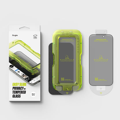 Zaštitna folija za ekran Privacy Ringke Easy Slide za Apple iPhone 18 Pro Max, Kaljeno staklo, Full Glue, Set od 2 komada