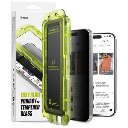 Zaštitna folija za ekran Privacy Ringke Easy Slide za Apple iPhone 18 Pro, Kaljeno staklo, Puna ljepila, Set od 2 komada