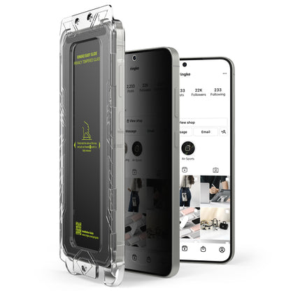 Zaštitna folija za ekran Privacy Ringke Easy Slide za Samsung Galaxy S25+ S936, Kaljeno staklo, Full Glue, Set od 2 komada