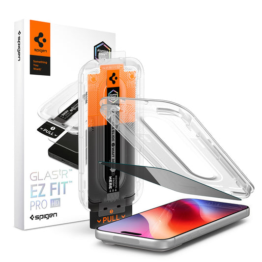 Zaštitna folija za ekran Privacy Spigen GlastR EZ FIT Pro HD za Apple iPhone 18 Pro Max, Kaljeno staklo, Full Glue AGL12034