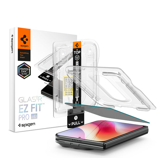 Zaštitna folija za vanjski ekran Privacy Spigen GlastR EZ FIT Pro HD za Apple iPhone Duo, Kaljeno staklo, Full Glue AGL12016