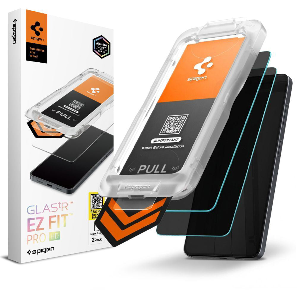 Zaštitna folija za ekran Privacy Spigen GlastR EZ FIT Pro HD za Samsung Galaxy S26 Plus S947, Kaljeno staklo, Full Glue, Set 2 komada AGL11085