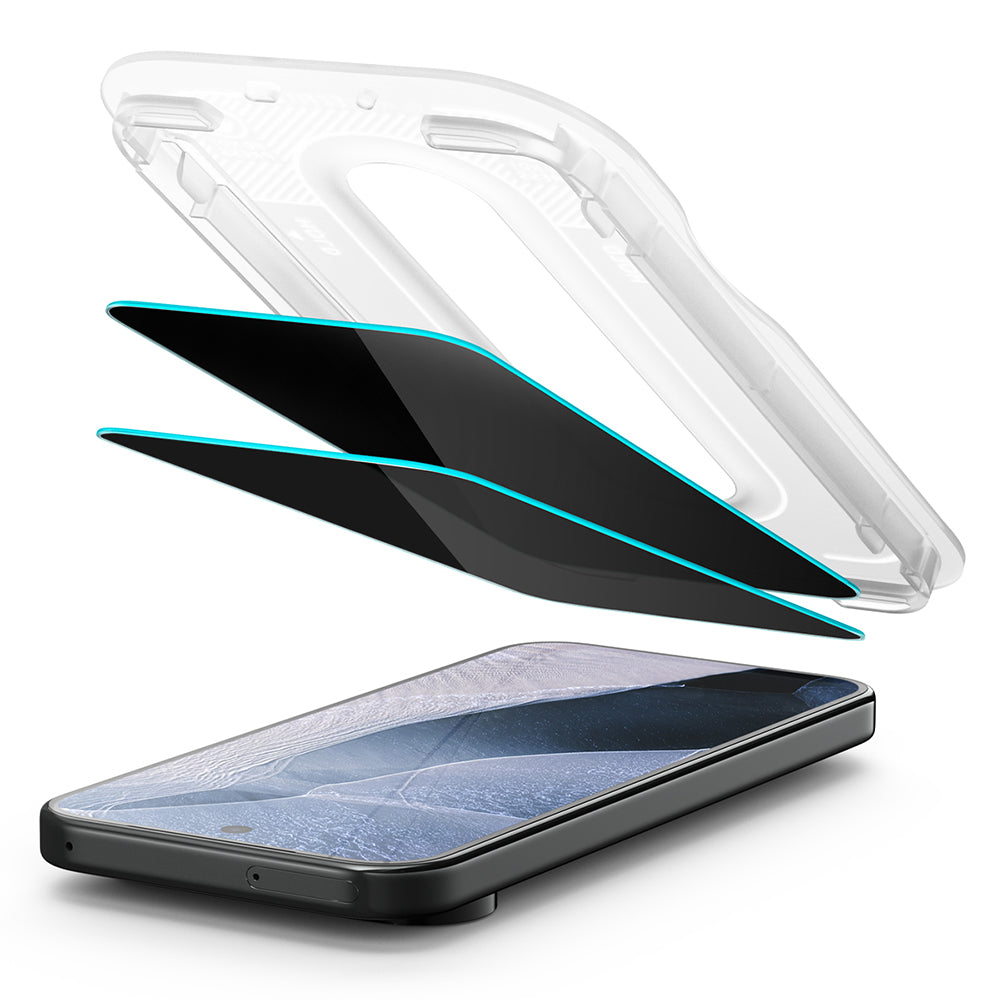 Zaštitna folija za ekran Privacy Spigen GlastR EZ FIT Pro za Google Pixel 11 / 10, Kaljeno staklo, Full Glue, Set od 2 komada AGL11546