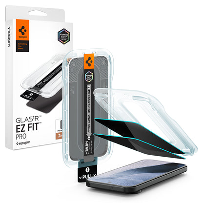 Zaštitna folija za ekran Privacy Spigen GlastR EZ FIT Pro za Google Pixel 11 Pro / 10 Pro, Kaljeno staklo, Full Glue, Set od 2 komada AGL11481