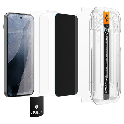 Zaštitna folija za ekran Privacy Spigen GlastR EZ FIT Pro za Google Pixel 11 Pro / 10 Pro, Kaljeno staklo, Full Glue, Set od 2 komada AGL11481