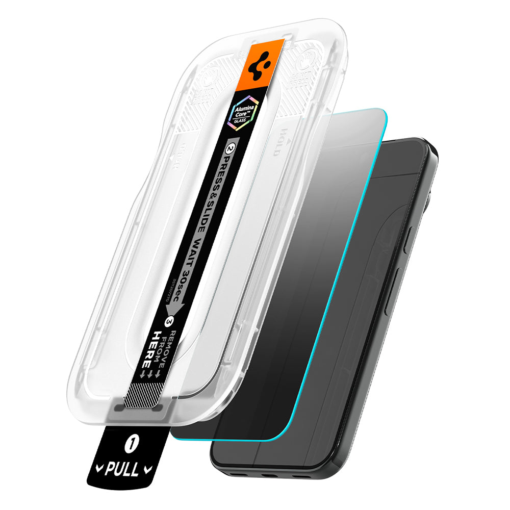 Zaštitna folija za ekran Privacy Spigen GlastR EZ FIT Pro za Google Pixel 11 Pro / 10 Pro, Kaljeno staklo, Full Glue, Set od 2 komada AGL11481