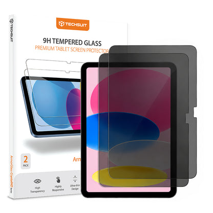 Zaštitna folija za ekran Privacy Techsuit ArmorGlass CrystalHD za Apple iPad (2025) / (2022), Kaljeno staklo, Full Glue, Set 2 komada