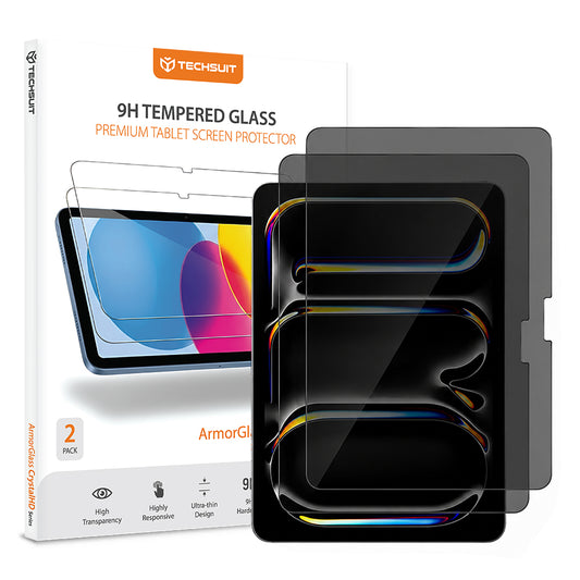 Zaštitna folija za ekran Privacy Techsuit ArmorGlass CrystalHD za Apple iPad Pro 11 (2024), Kaljeno staklo, Full Glue, Set od 2 komada