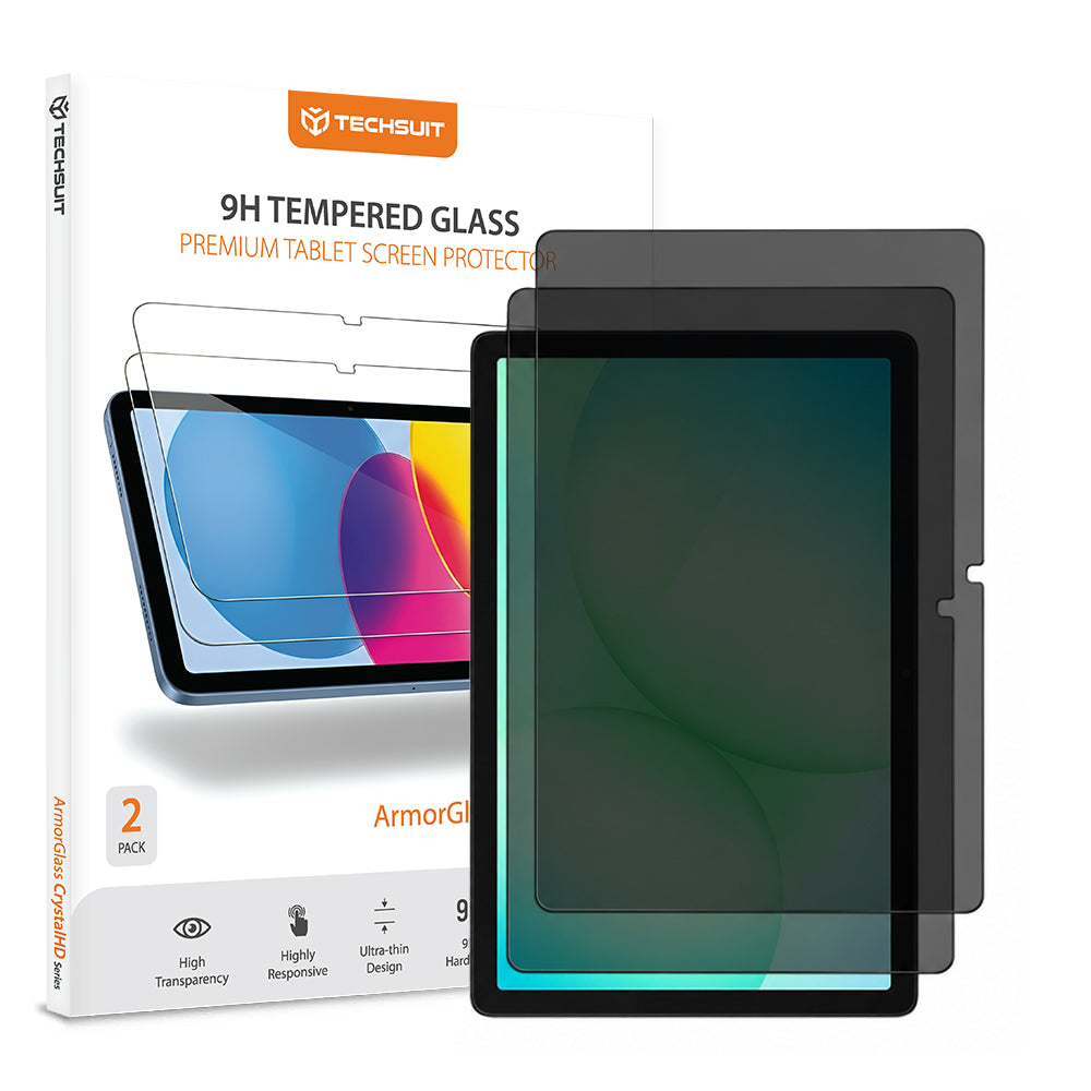 Zaštitna folija za ekran Privacy Techsuit ArmorGlass CrystalHD za Samsung Galaxy Tab A11+ / Tab A9+, Kaljeno staklo, Full Glue, Set 2 komada