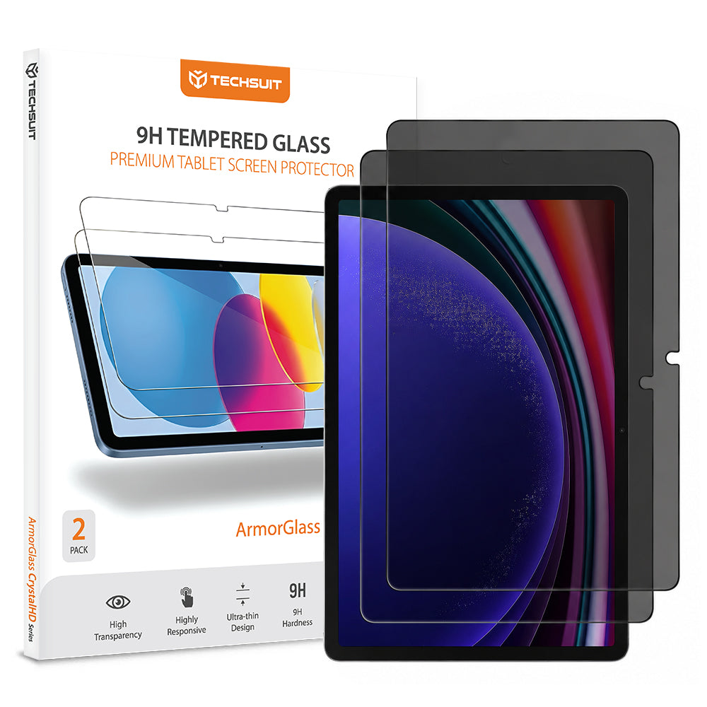 Zaštitna folija za ekran Privacy Techsuit ArmorGlass CrystalHD za Samsung Galaxy Tab S10 Lite, Kaljeno staklo, Full Glue, Set 2 komada