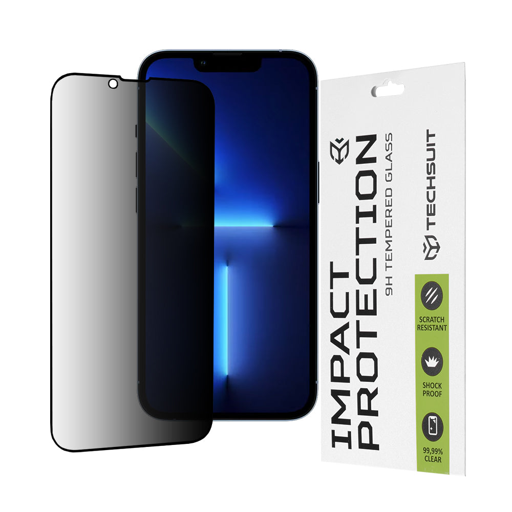 Zaštitna folija za ekran Privacy Techsuit za Apple iPhone 14 Plus / 13 Pro Max, Kaljeno staklo, Full Glue, 111D