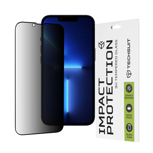 Zaštitna folija za ekran Privacy Techsuit za Apple iPhone 14 Plus / 13 Pro Max, Kaljeno staklo, Full Glue, 111D