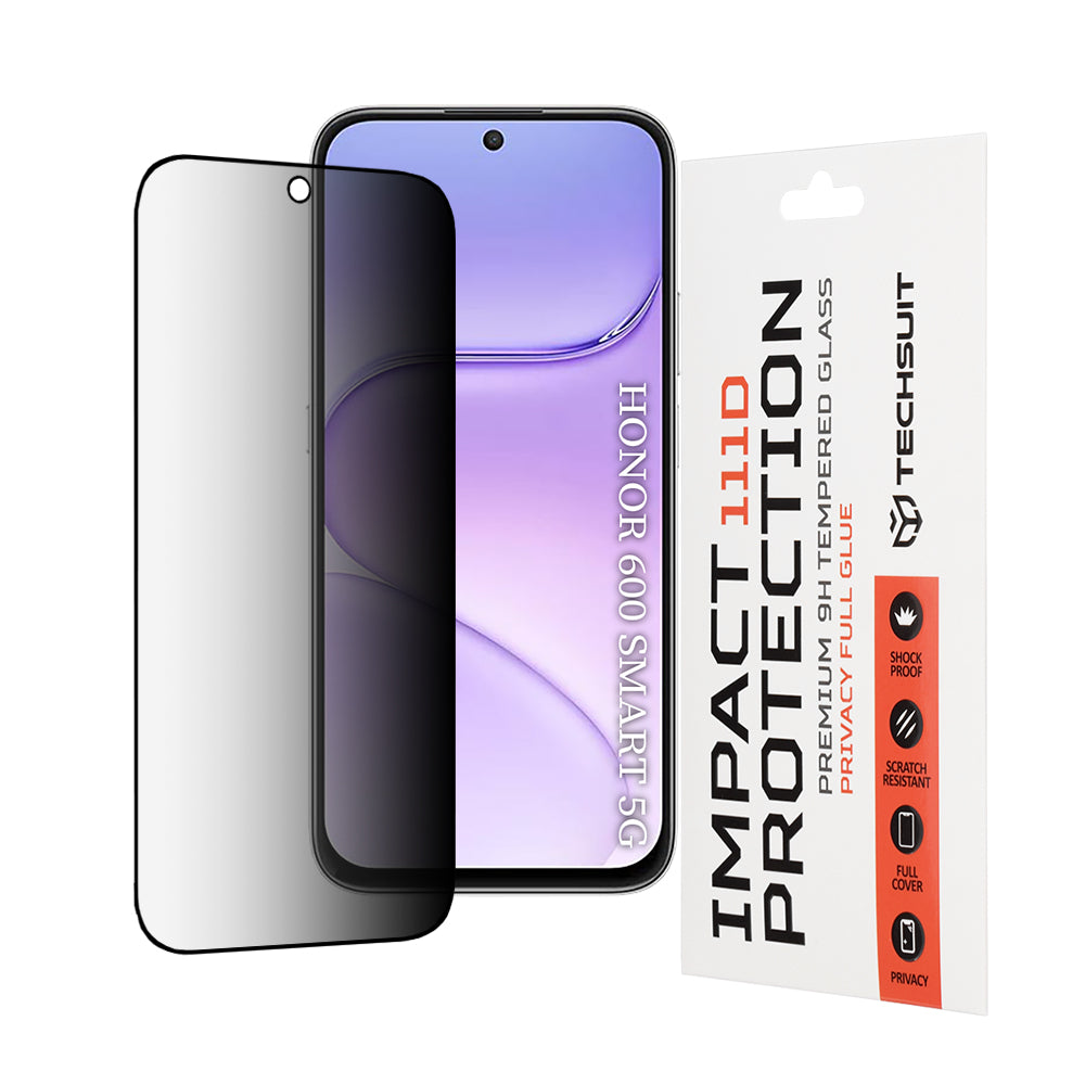 Zaštitna folija za ekran Privacy Techsuit za Honor 600 Smart, Kaljeno staklo, Full Glue, 111D