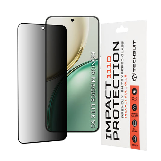 Zaštitna folija za ekran Privacy Techsuit za Honor Magic8 Lite, Kaljeno staklo, 111D