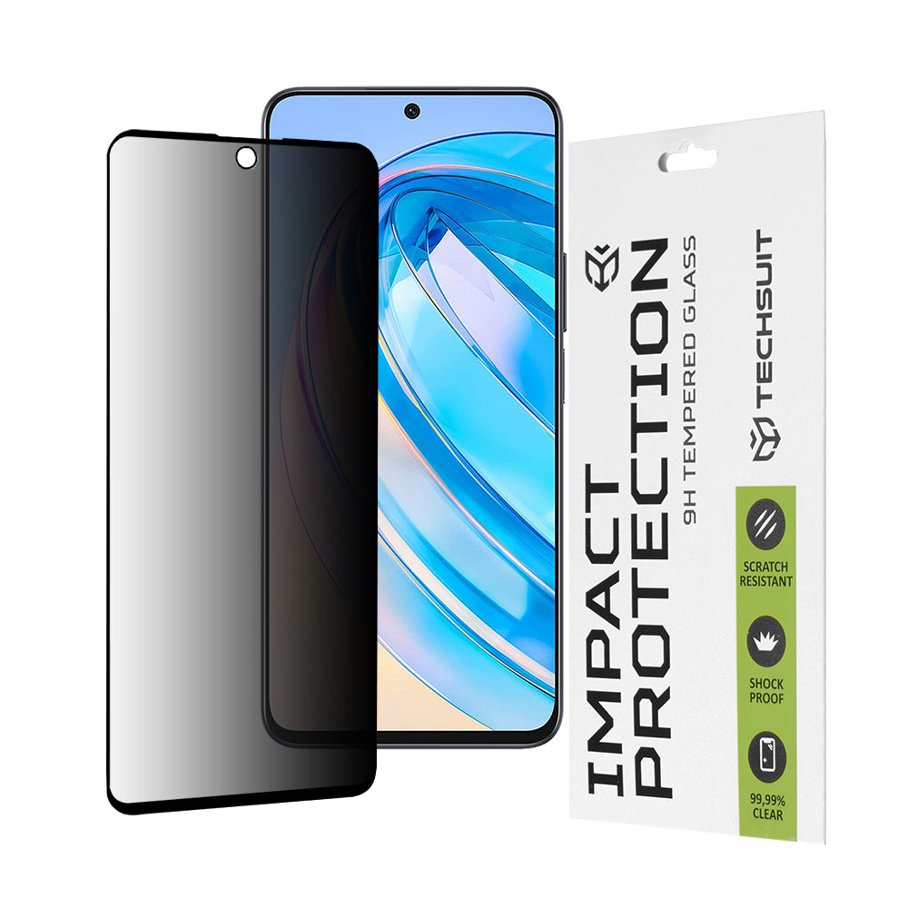Zaštitna folija Ekran Privacy Techsuit za Honor X8a / X8 4G, Kaljeno Staklo, Full Glue, 111D