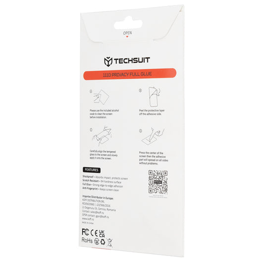 Zaštitna folija za ekran Privacy Techsuit za Motorola Edge 70, Kaljeno staklo, Full Glue, 111D
