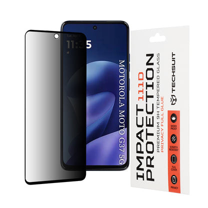 Zaštitna folija za ekran Privacy Techsuit za Motorola Moto G47 / G37 Power / G37, Kaljeno staklo, Full Glue, 111D