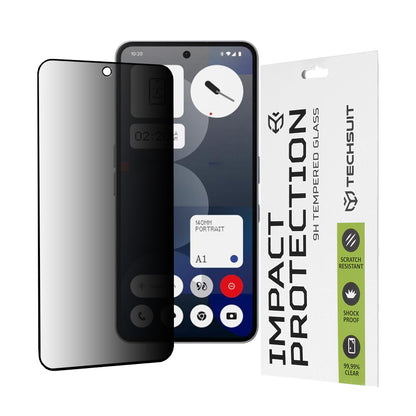 Zaštitna folija za ekran Privacy Techsuit za Nothing Phone (3a) / Phone (3a) Pro, Kaljeno staklo, Full Glue, 111D