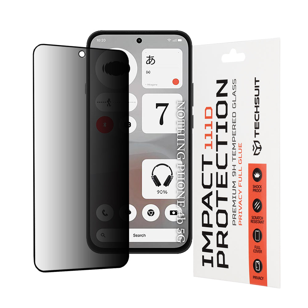 Zaštitna folija za ekran Privacy Techsuit za Nothing Phone (4b), Kaljeno staklo, Full Glue, 111D