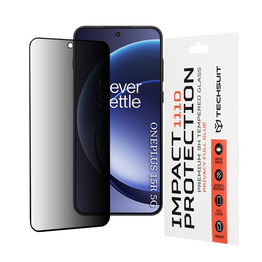 Zaštitna folija za ekran Privacy Techsuit za OnePlus 15R, Kaljeno staklo, Full Glue, 111D