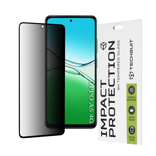 Zaštitna folija za ekran Privacy Techsuit za Oppo A5 4G, Kaljeno staklo, Full Glue, 111D