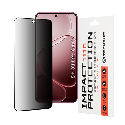 Zaštitna folija za ekran Privacy Techsuit za Oppo A6 Pro 5G / A6 Pro 4G, Kaljeno staklo, Full Glue, 111D