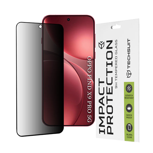 Zaštitna folija za ekran Privacy Techsuit za Oppo Find X9 Pro, Kaljeno staklo, Full Glue, 111D